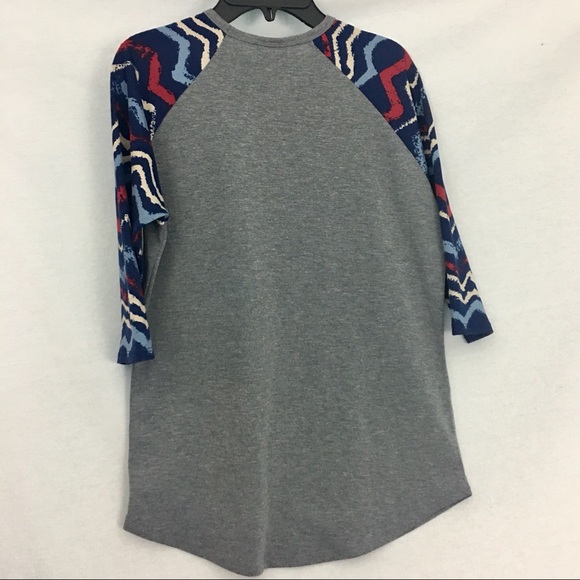 NWOT Lularoe Chevron Sloan Baseball Tee Size 14 - Picture 5 of 9